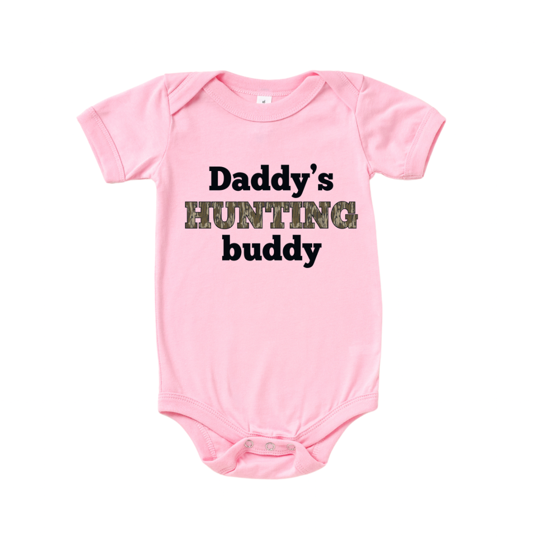 Daddy's Hunting Buddy Pink Onesie