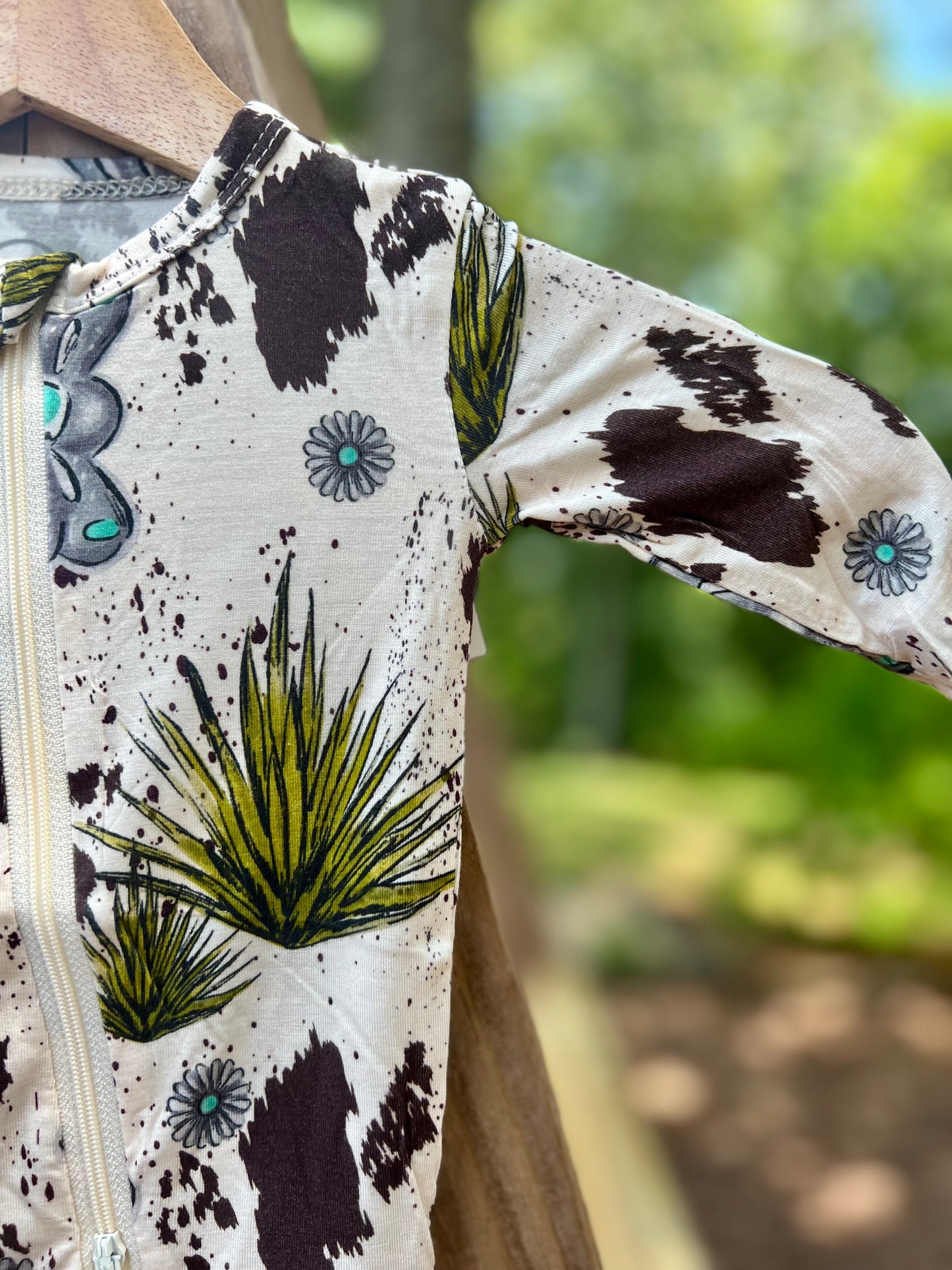 Cowhide Cowgirl Footie - 6/12m