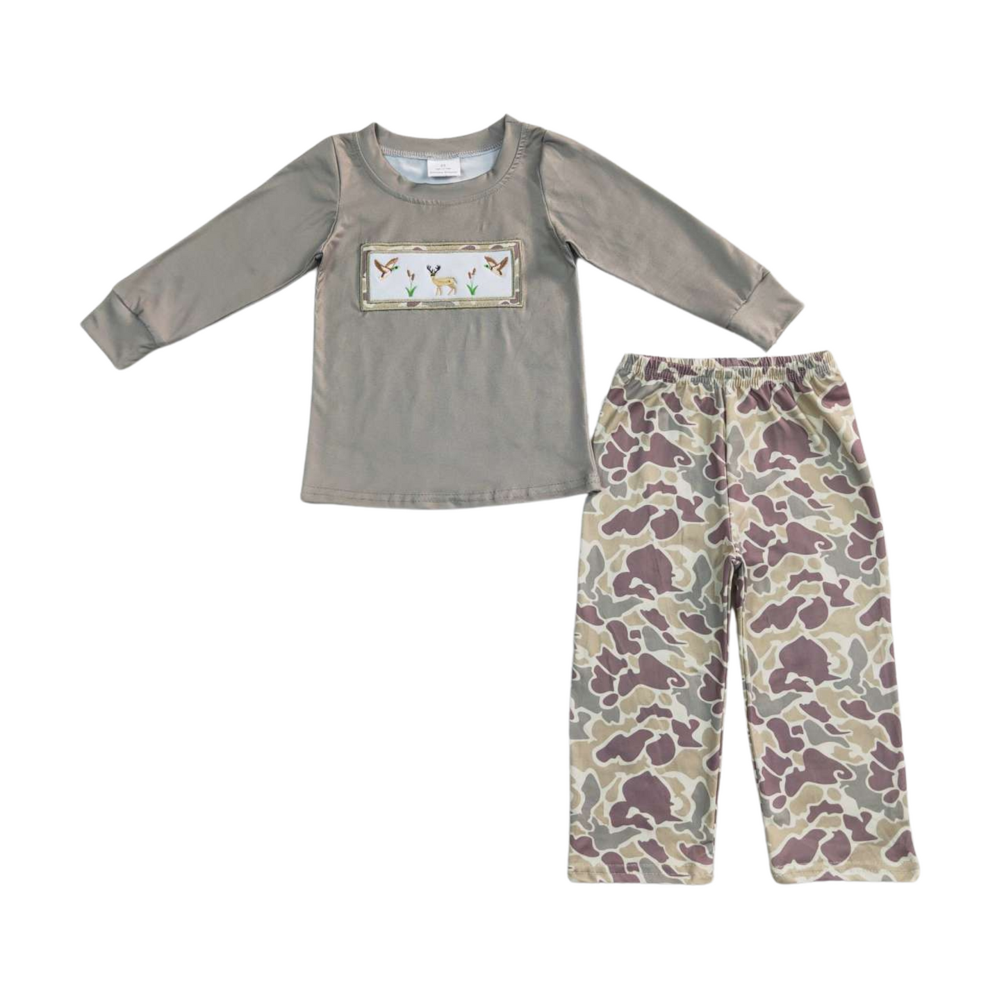 Embroidered Duck & Deer Old School Camo Set