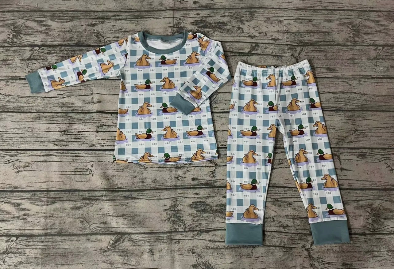 Mallard Ducks white & blue Pajama set