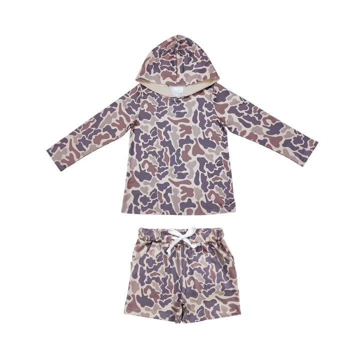 Cozy Camo Hoodie & Shorts Set
