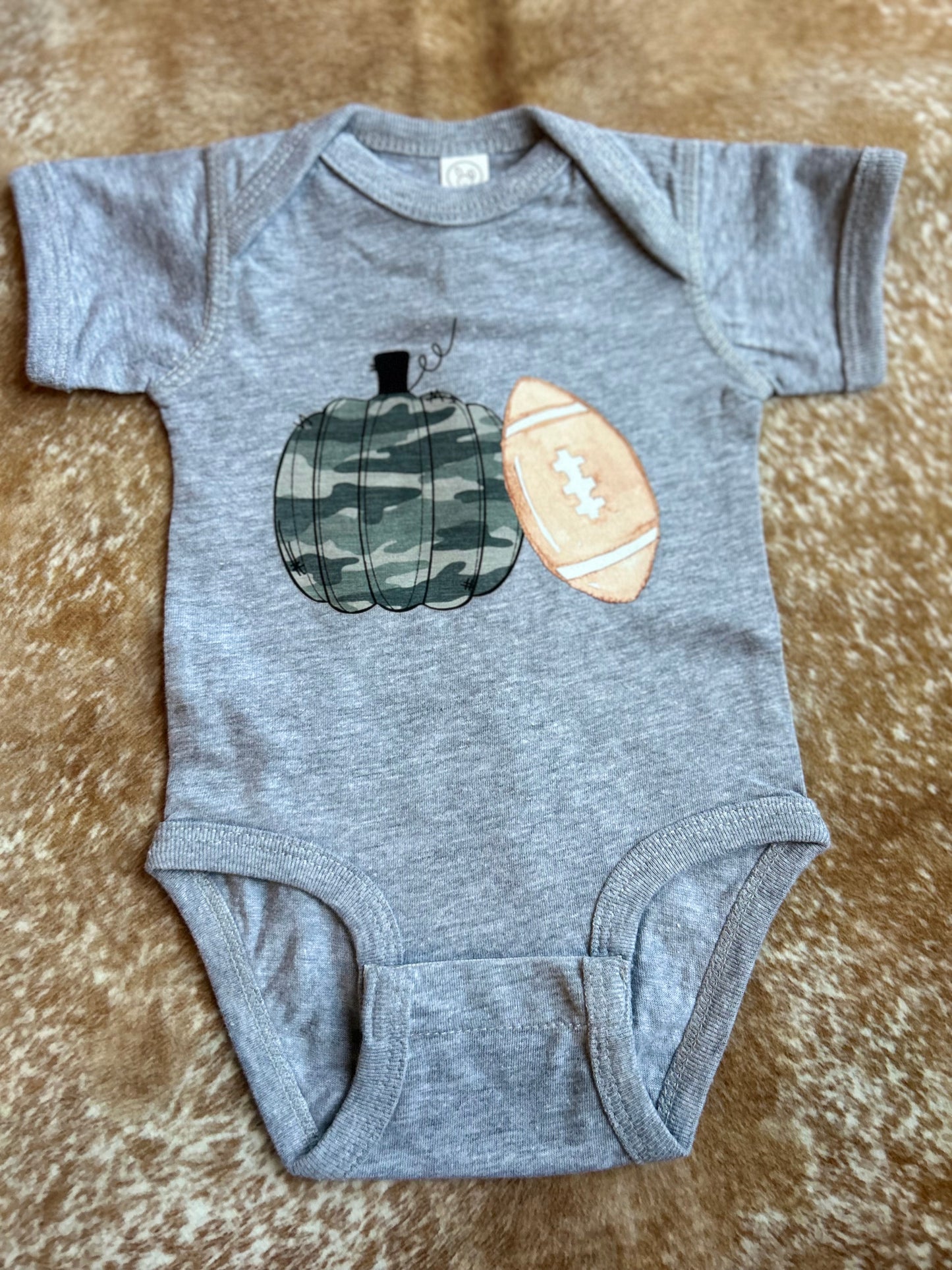 Pumpkin Football Onesie - NB