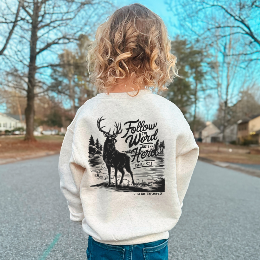 Follow The Word Not the Herd Back Design Crewneck