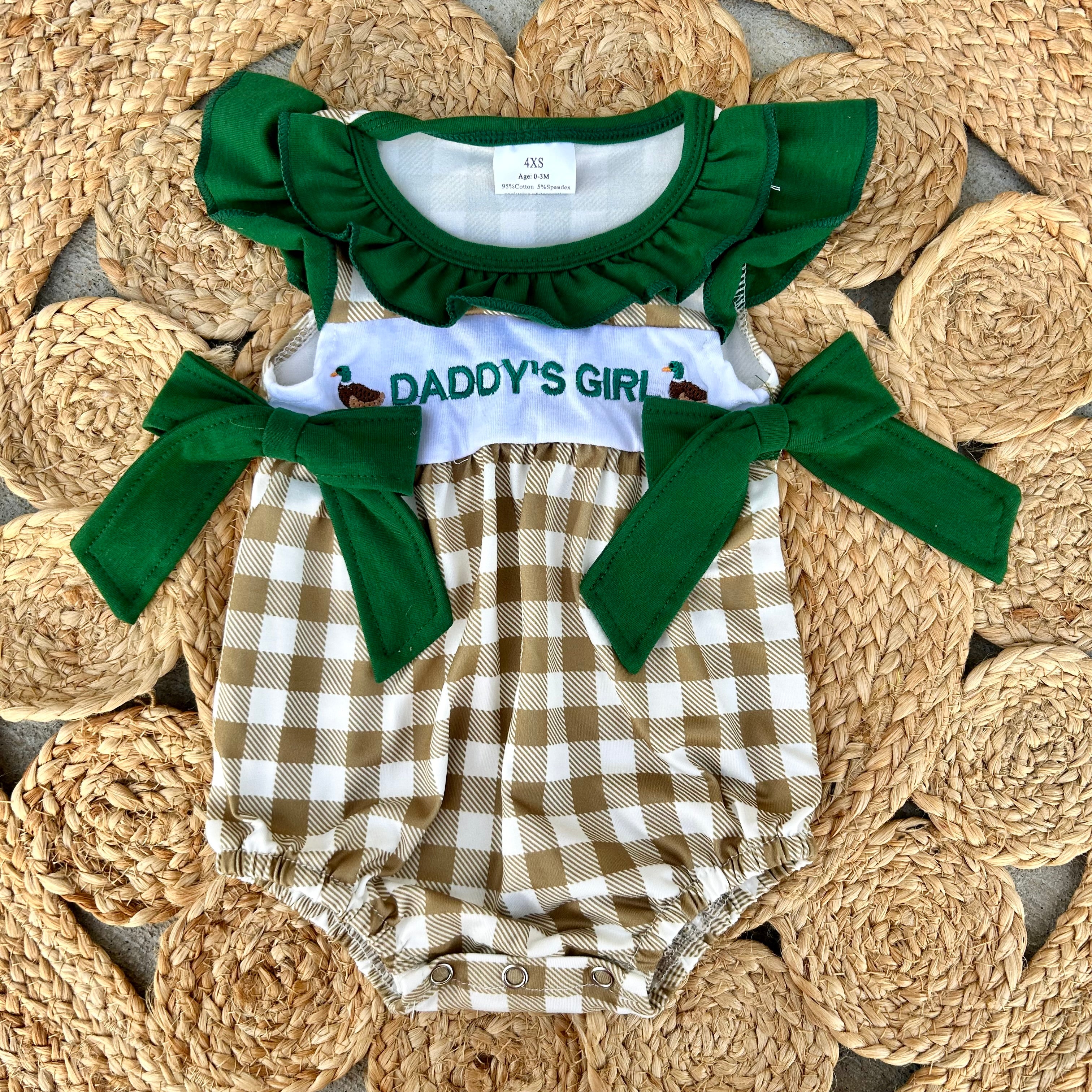 Daddy’s Girl Mallard Bow Romper - Preorder