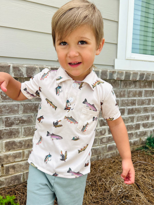 Trout & Lures Polo Shirt - 6/7