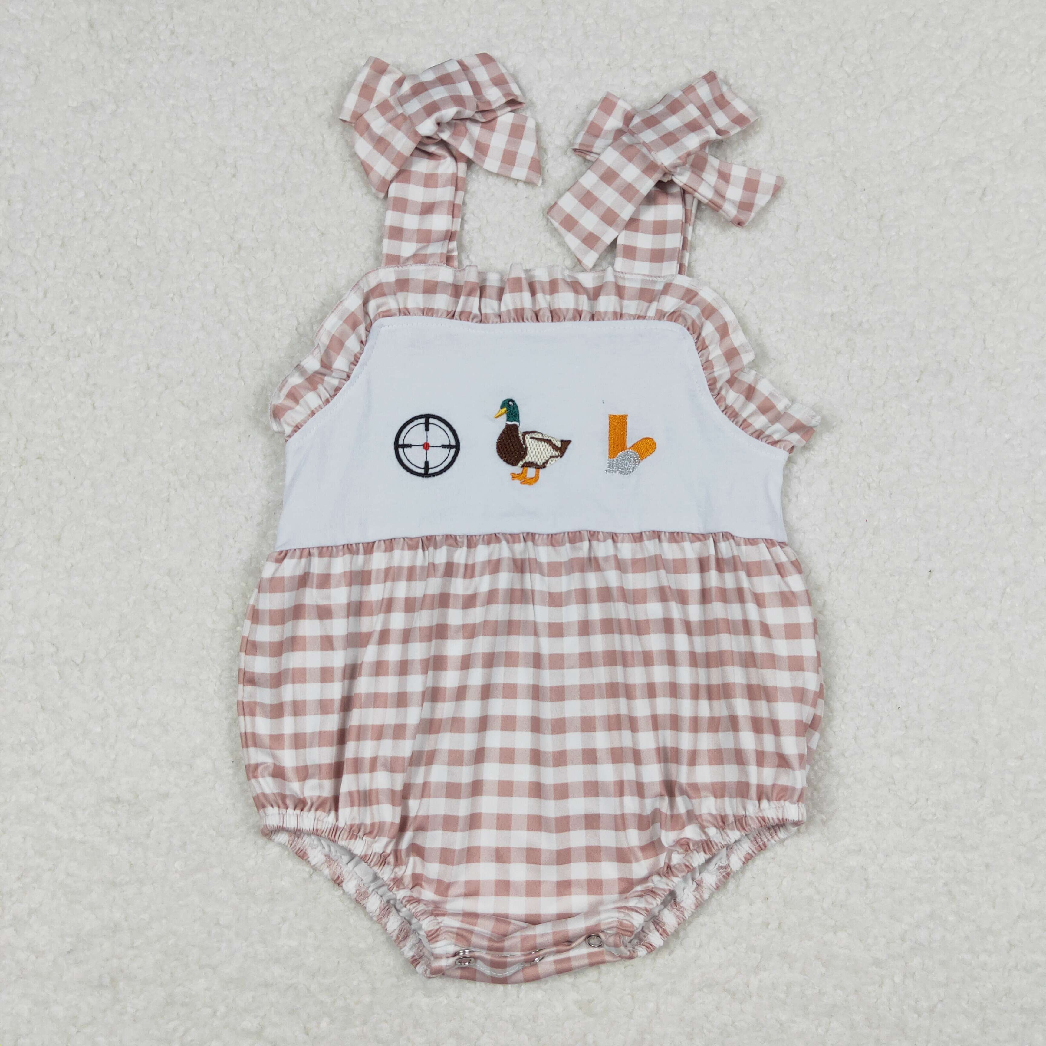 Girls Embroidered Duck Hunting Bubble - Preorder
