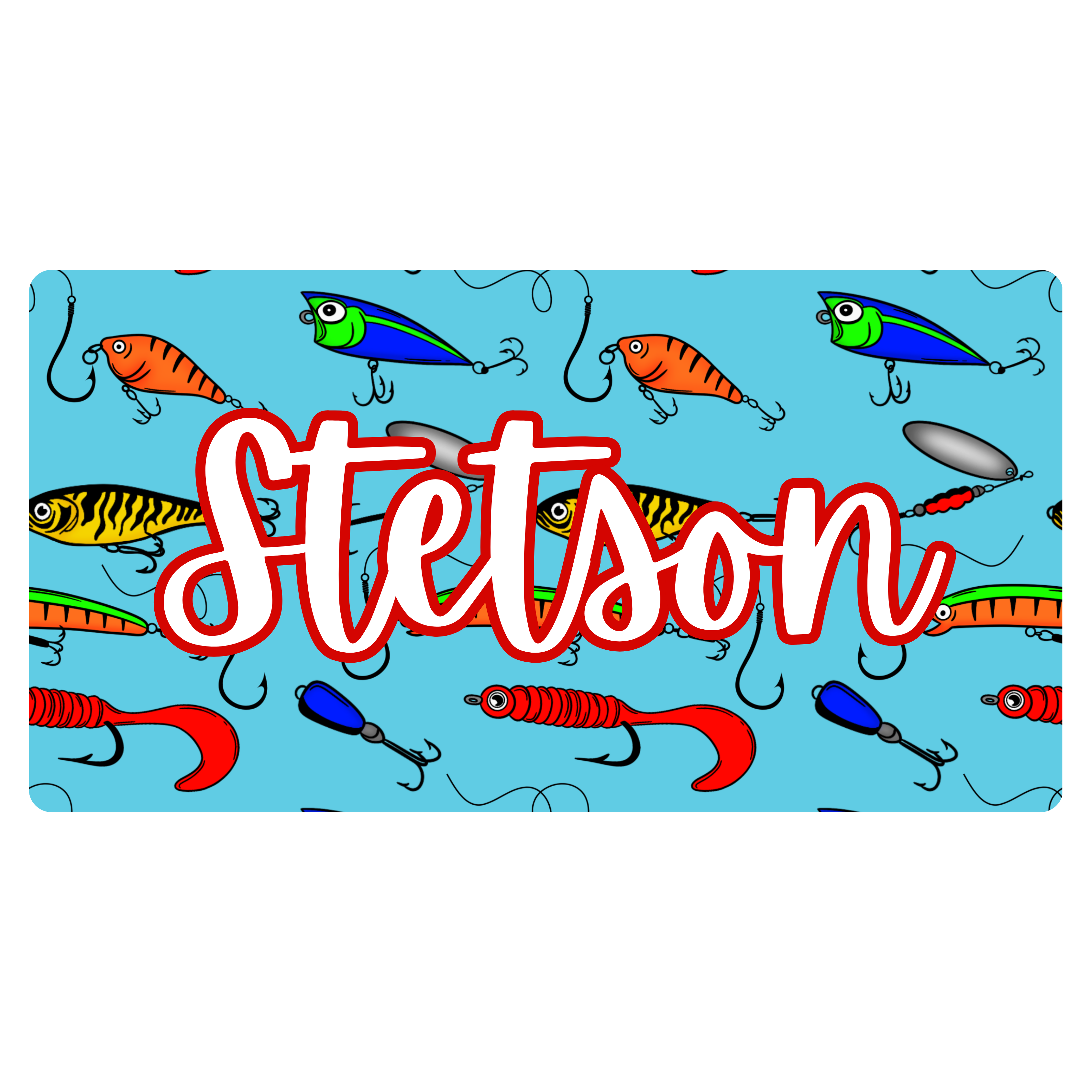 Neon Bait & Tackle Name Plate - CUSTOM
