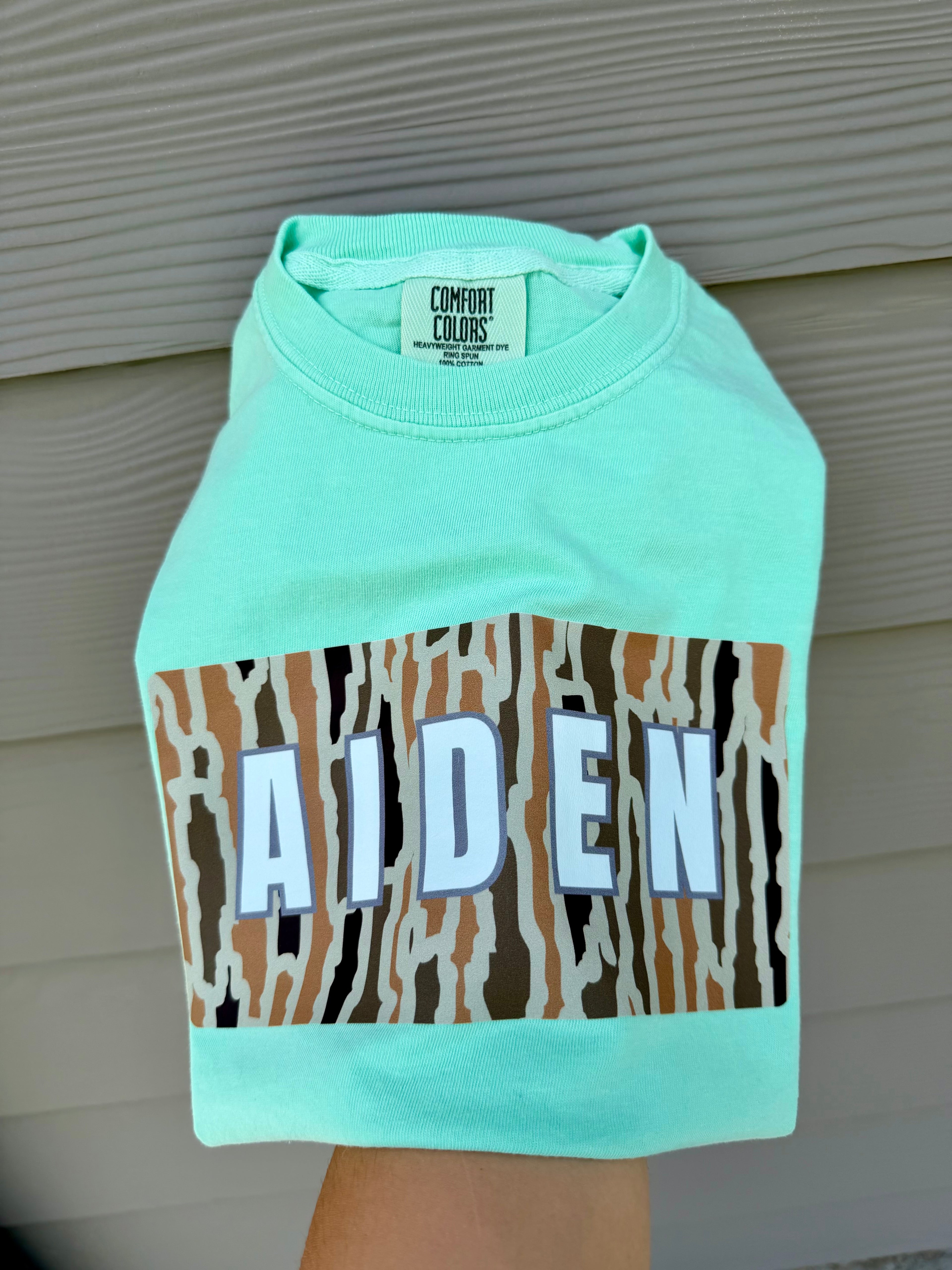 Bark Camo Name Plate Tee - CUSTOM