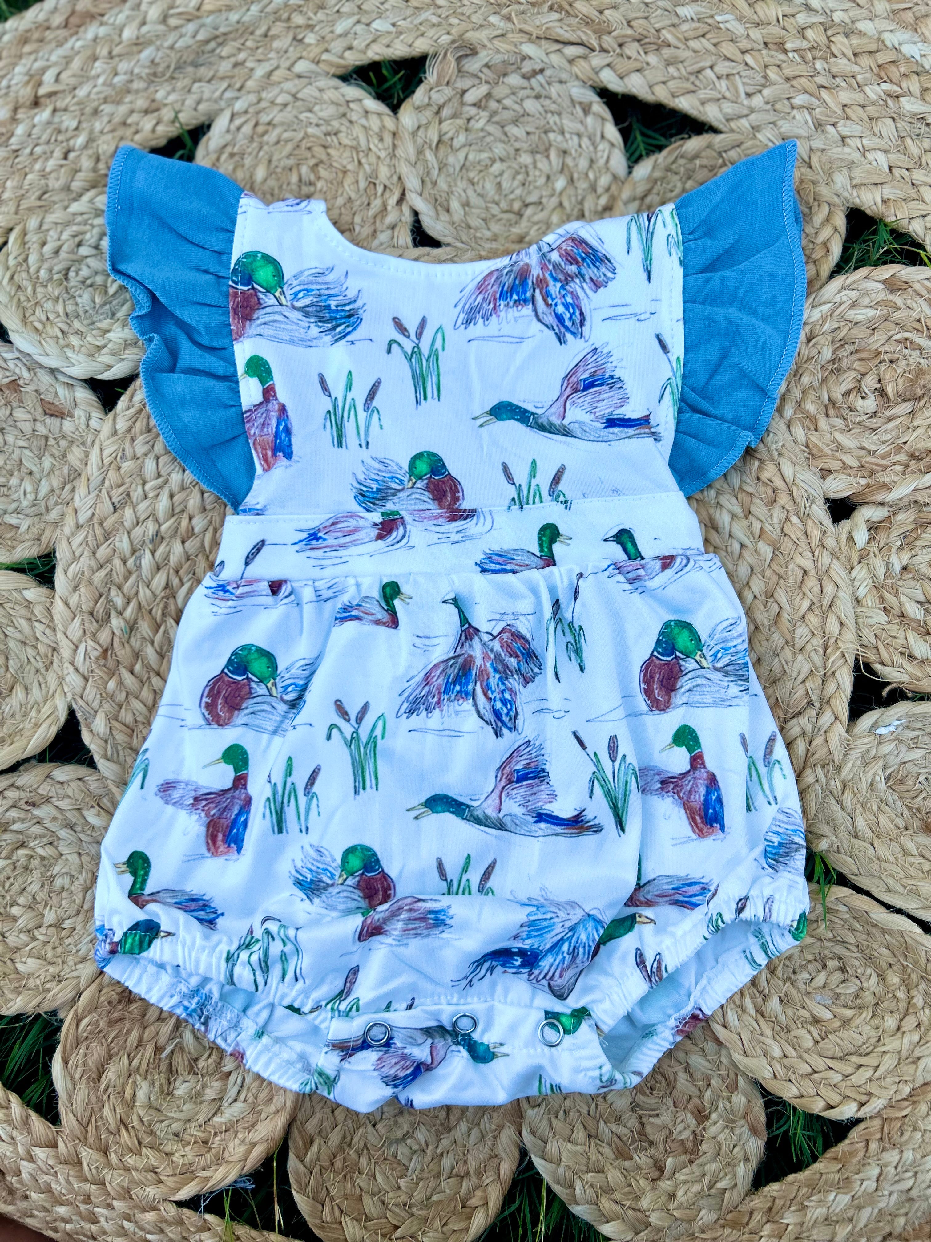 Girls Duck Romper - Preorder