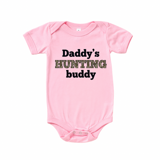Daddy's Hunting Buddy Pink Onesie
