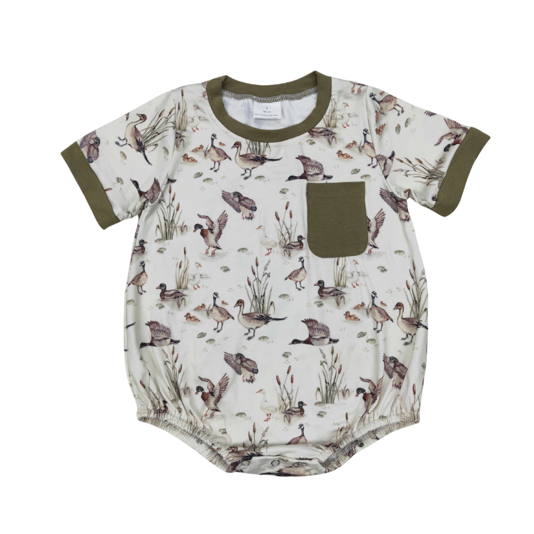 Ducks & Duckling Pocket Romper - Preorder