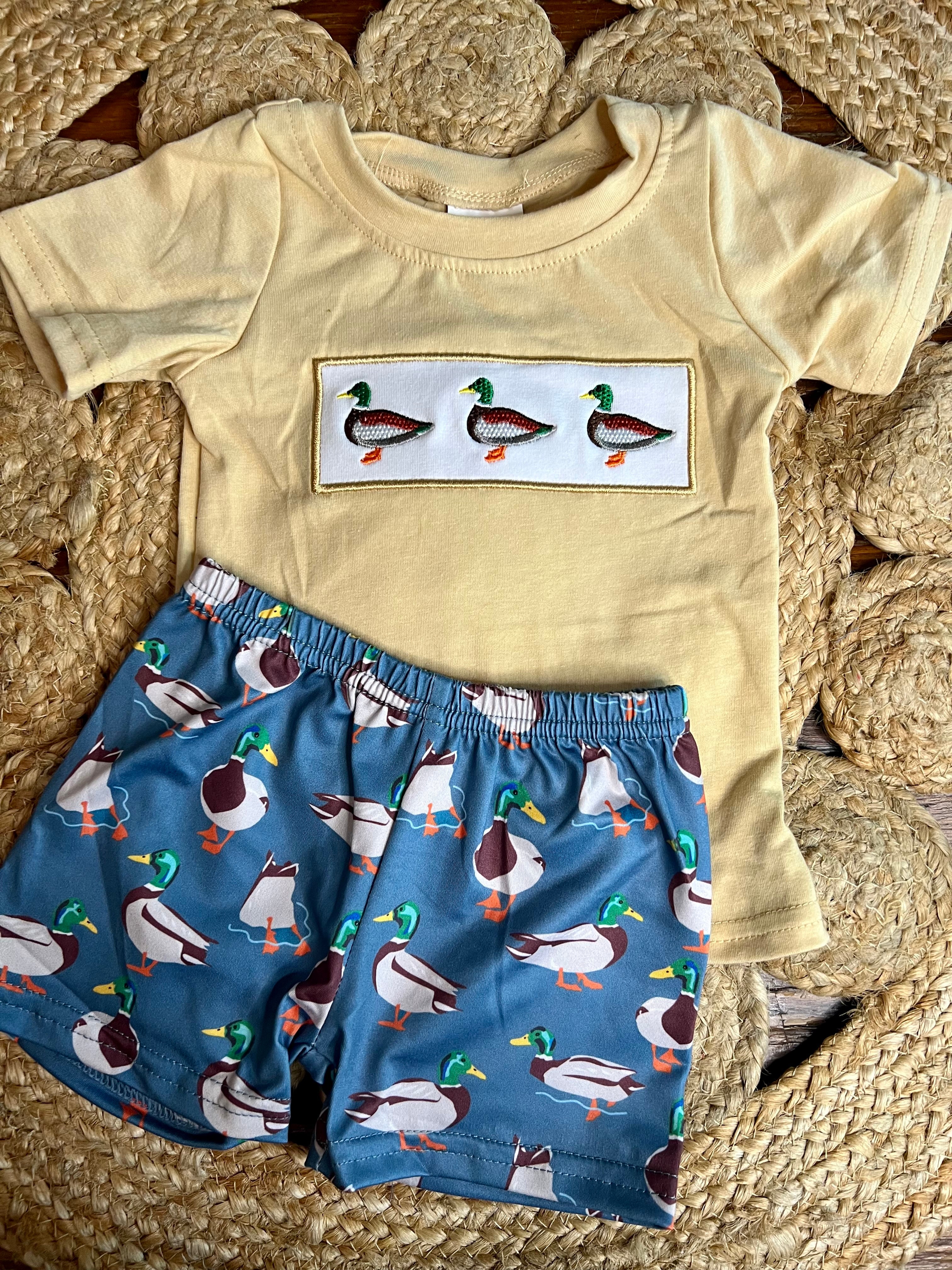 Embroidered Mallard Duck Set
