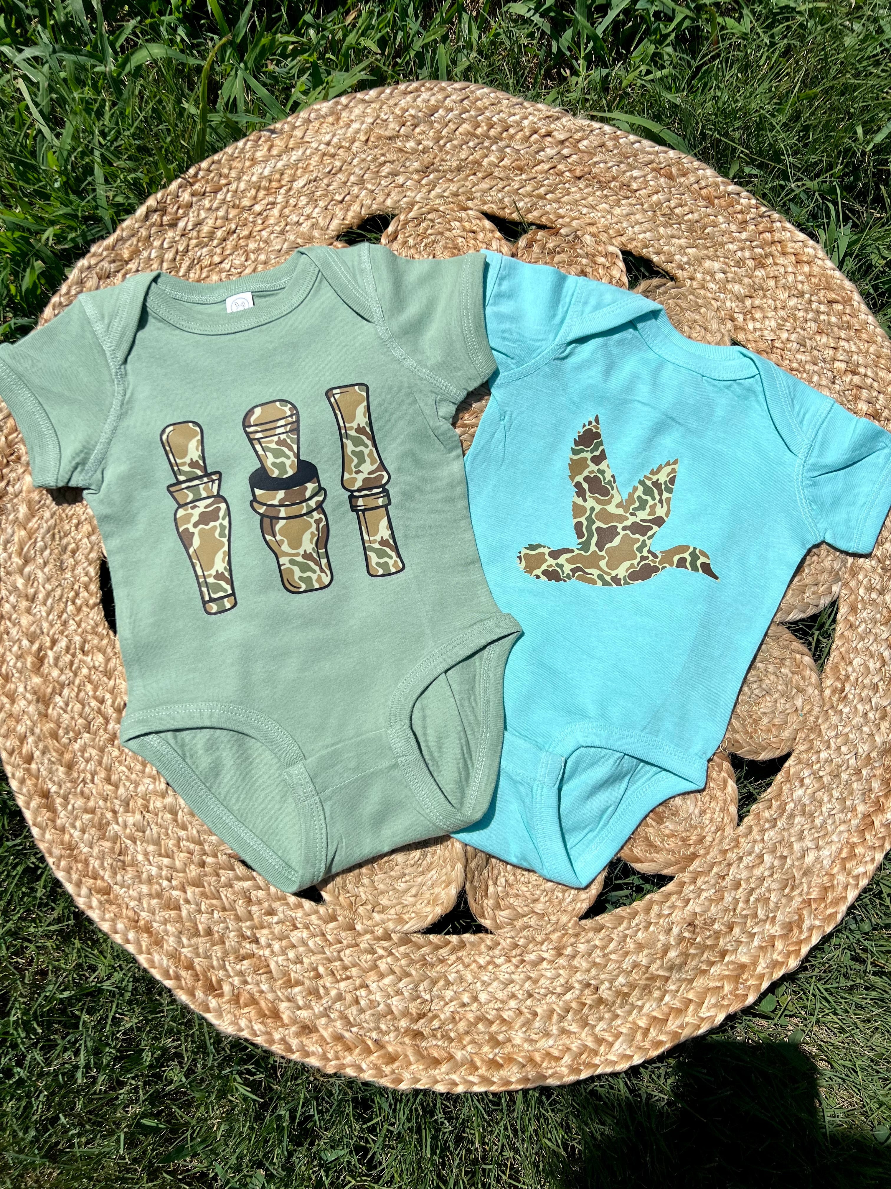 Camo Duck Calls Sage Bodysuit