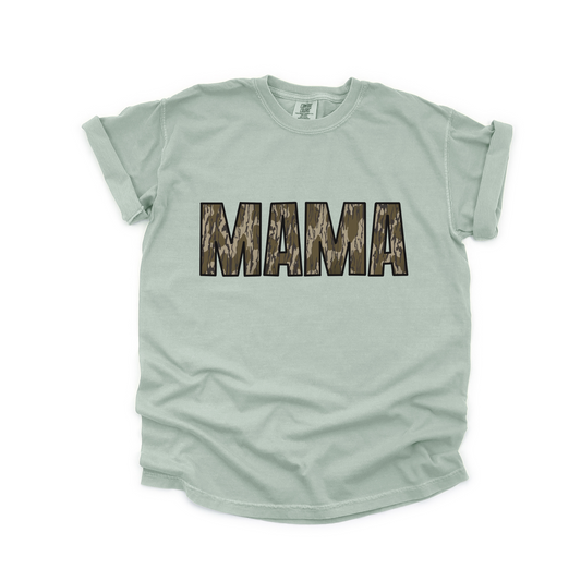 Dark Camo MAMA Comfort Colors Tee - Bay