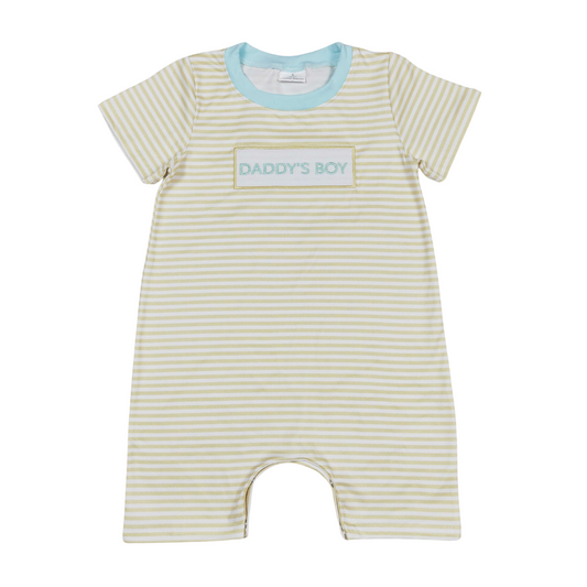 Yellow Striped Embroidered Daddy’s Boy Shortie