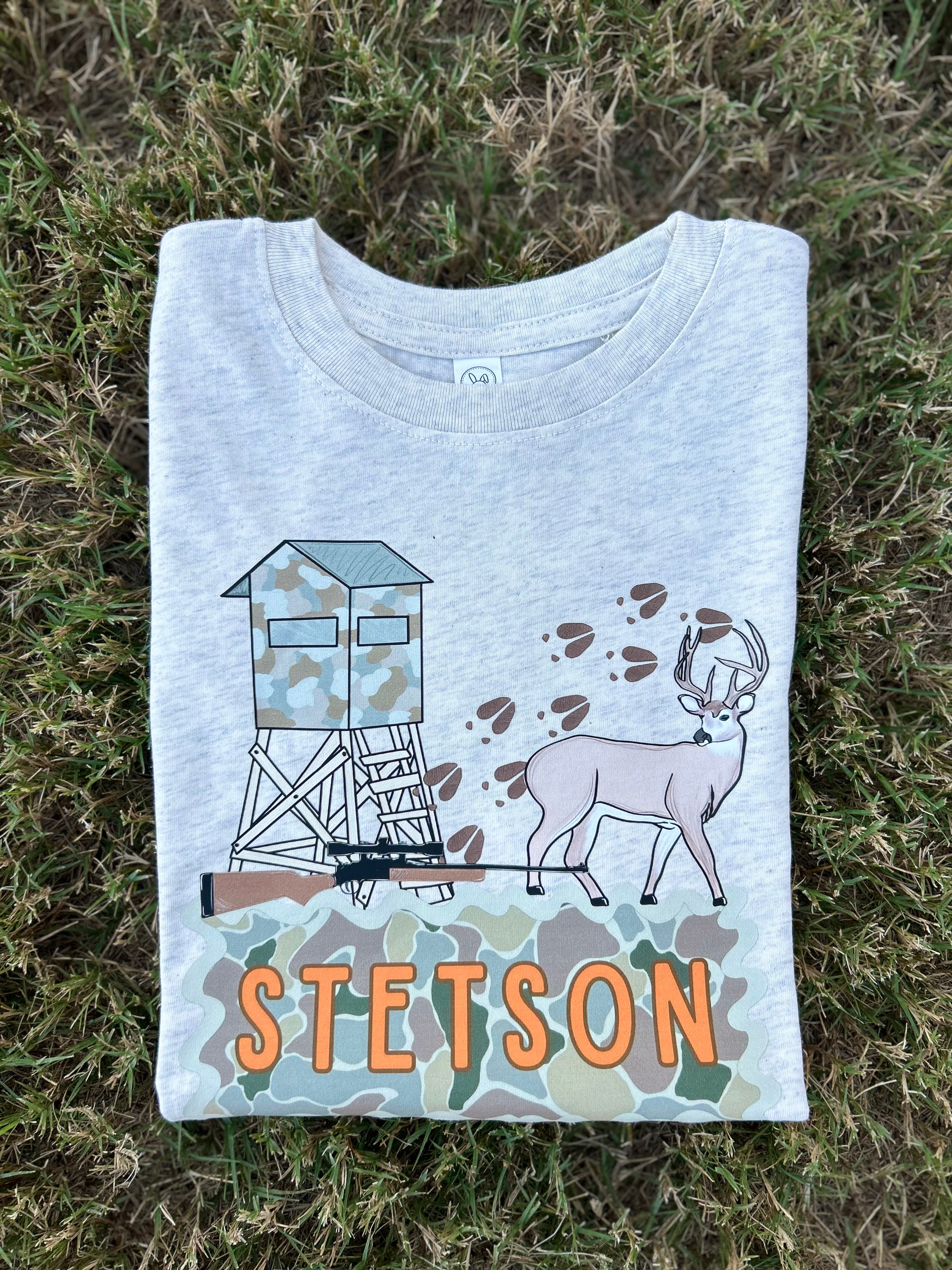 Deer Hunt Name Plate T-shirt - Custom