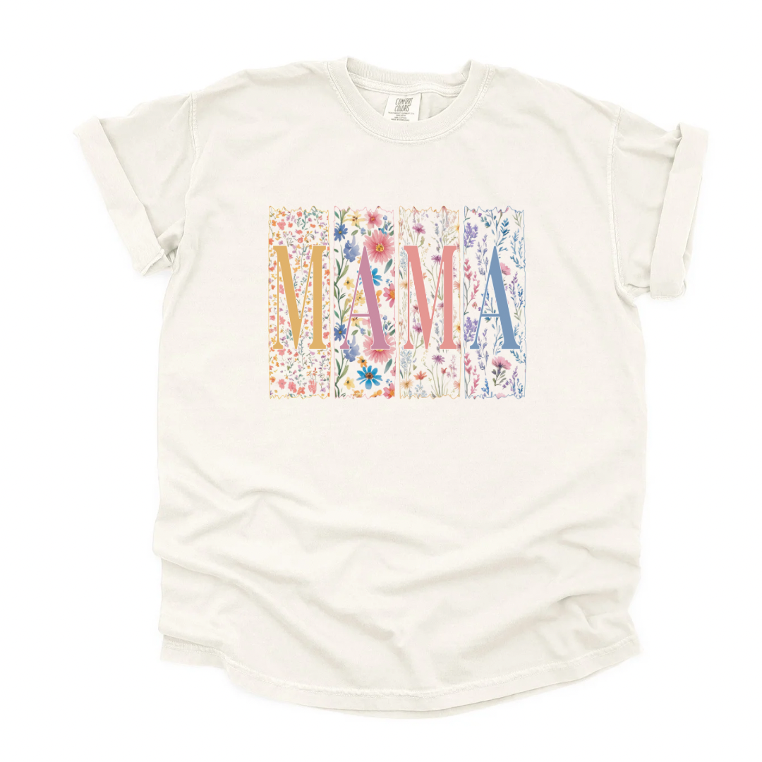 Pastel Floral MAMA graphic tee - Ivory