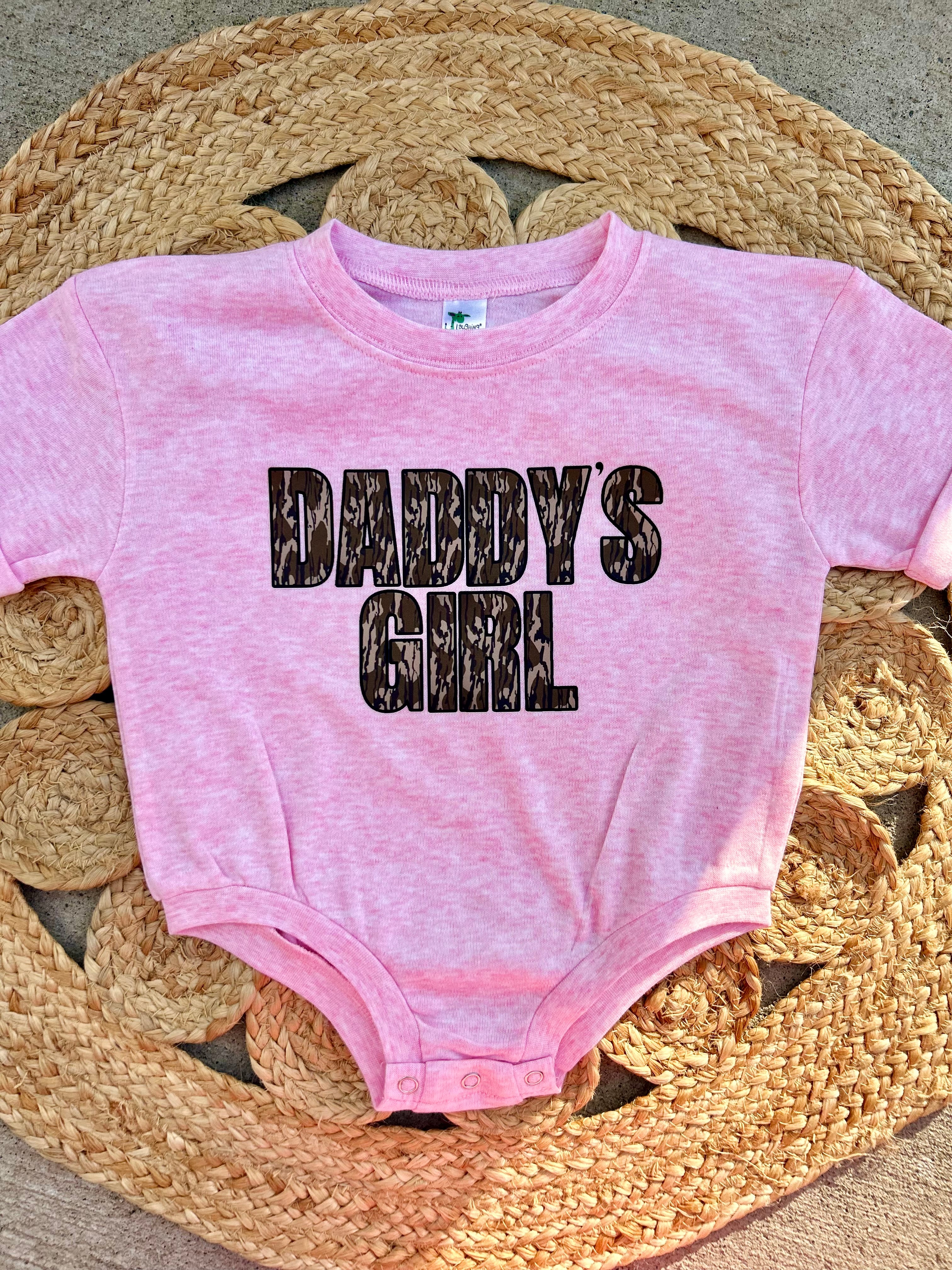 Dark Camo Daddy’s Girl Pink Romper