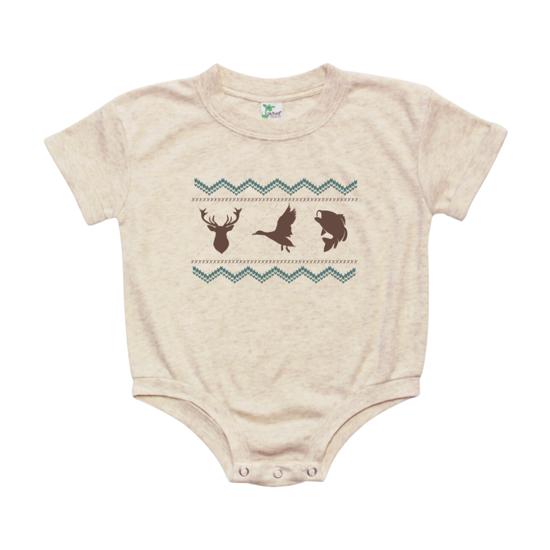 Faux Smocking Deer, Duck, Fish Bubble