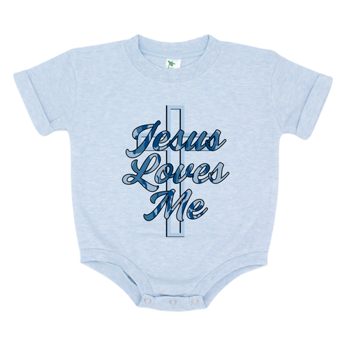 Blue Camo Jesus Loves Me Bubble | 2 colors