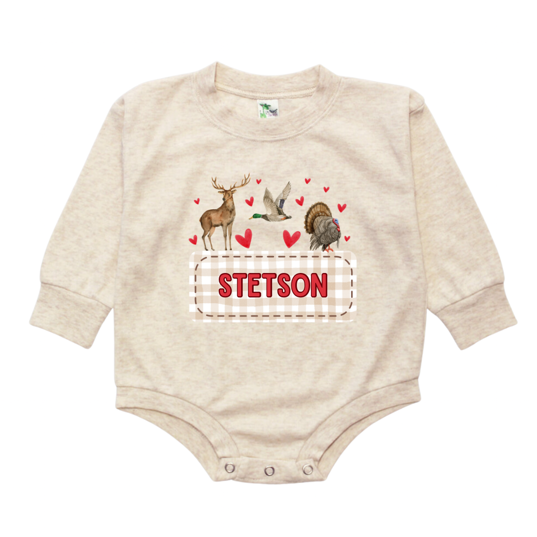 Valentines Deer, Duck, Turkey Name Plate Bubble