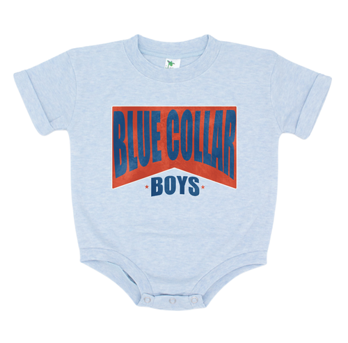 Blue Collar Boys Bubble Romper