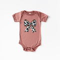 Cow Print Bow Onesie