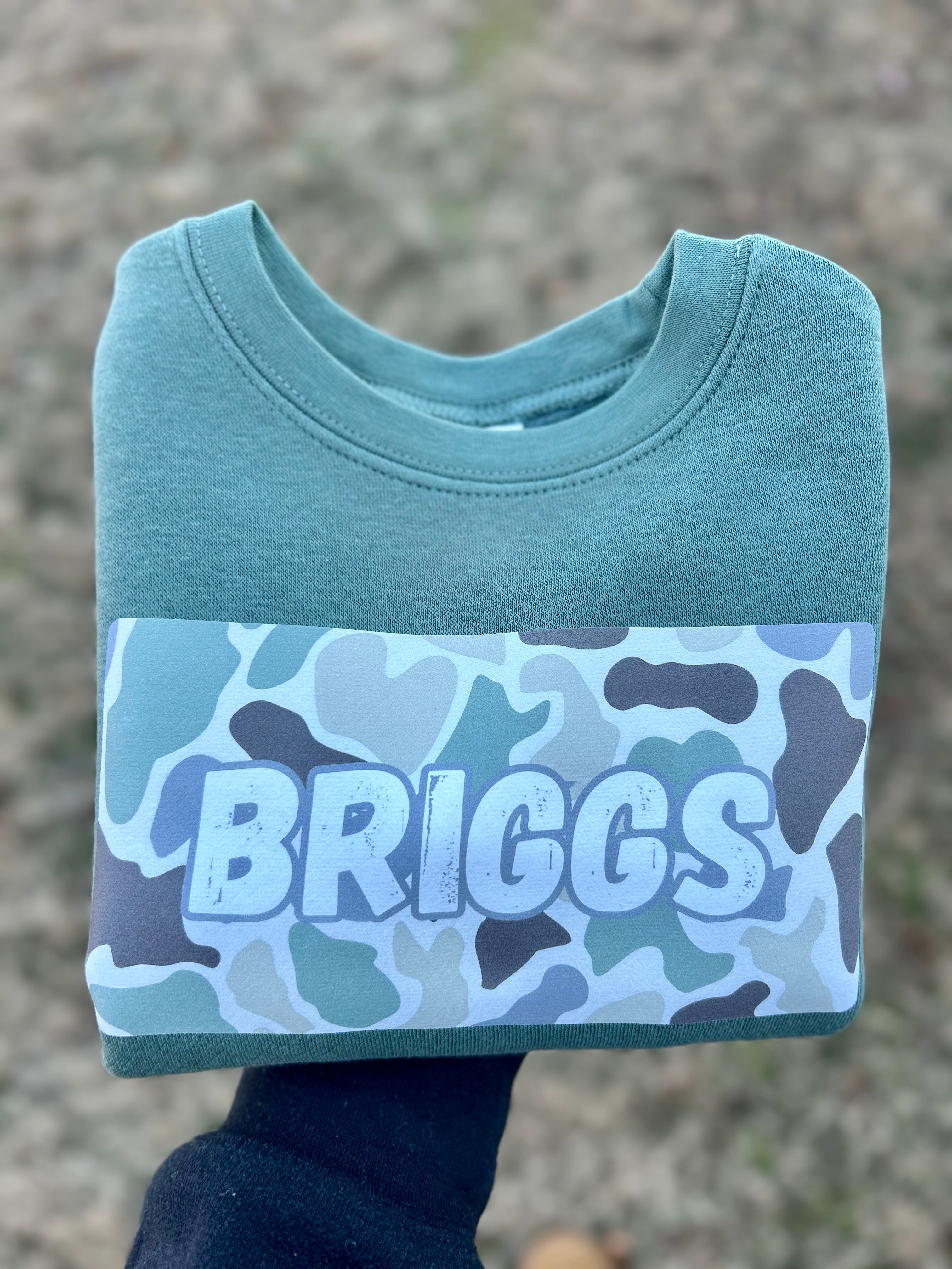Duck Camo Name Plate Crewneck - Custom