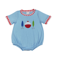 Embroidered Fishing Lures & Bobber T-shirt Romper - Preorder