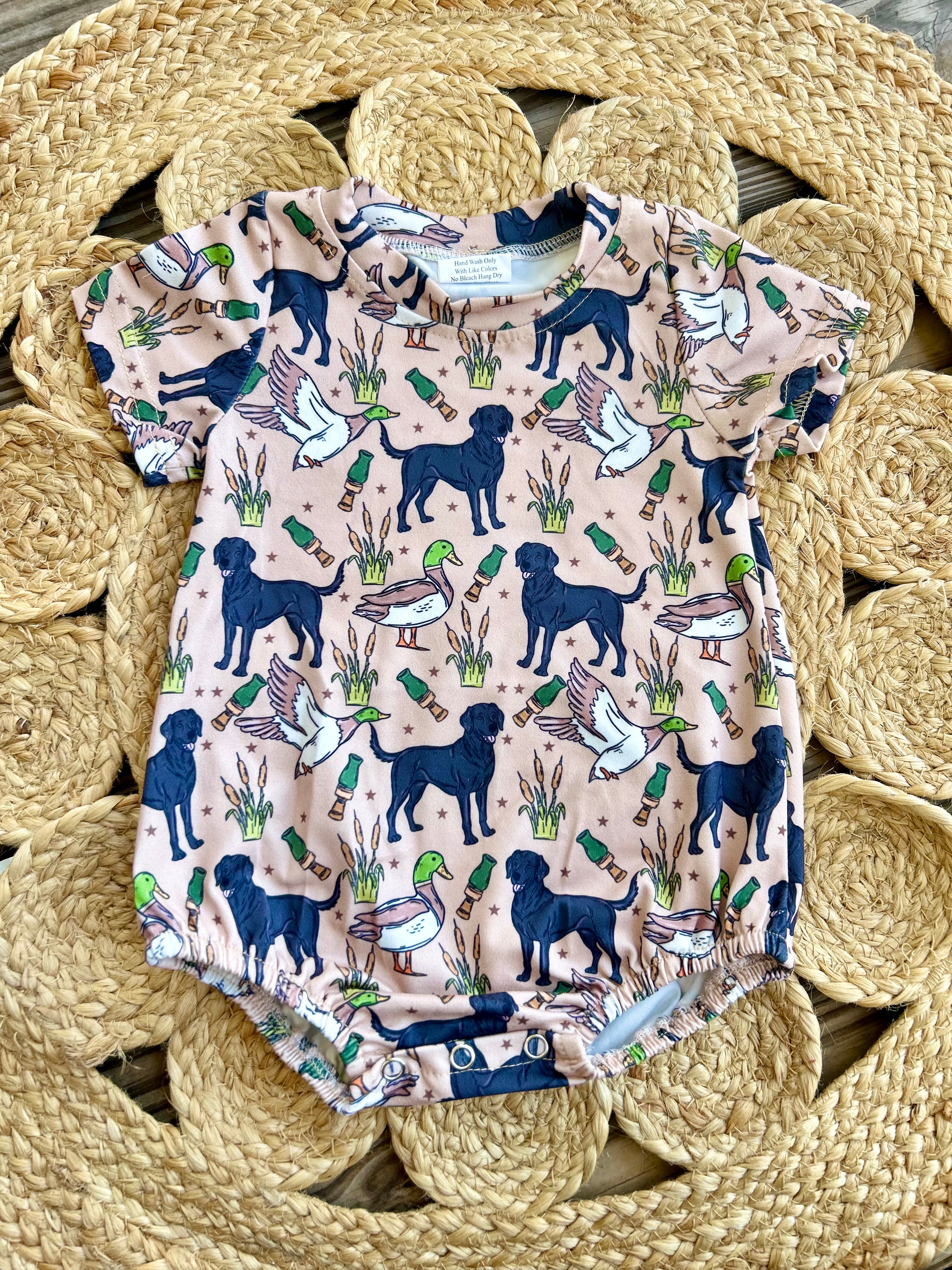 Black Lab Duck Dog Romper - Preorder