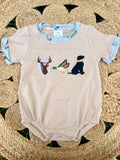 Embroidered Deer, Duck & Puppy Romper - Preorder