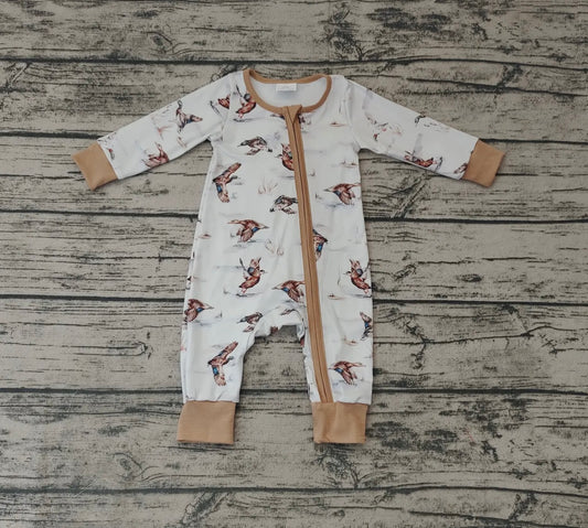 Duck white & tan zippy