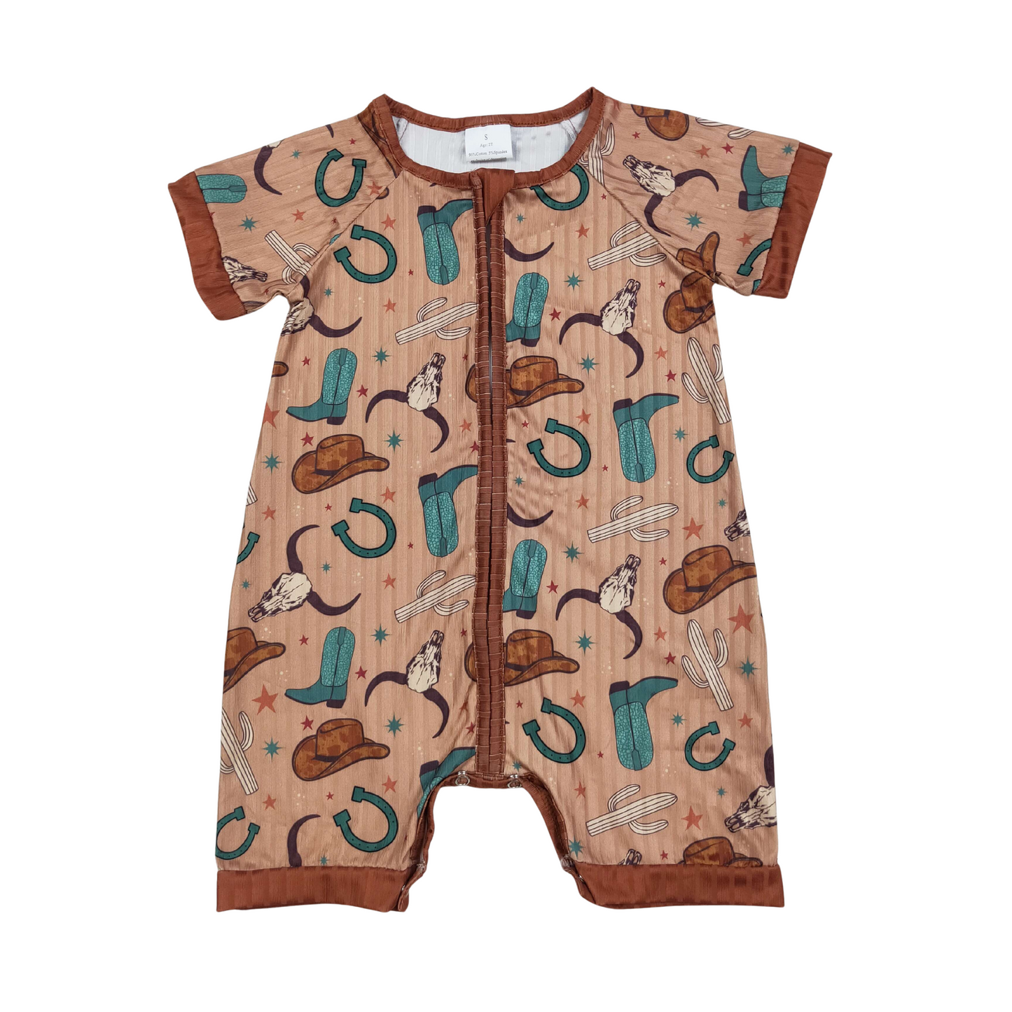 Ribbed Western Romper