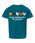 Easily Distracted By Chickens - Deep Teal
