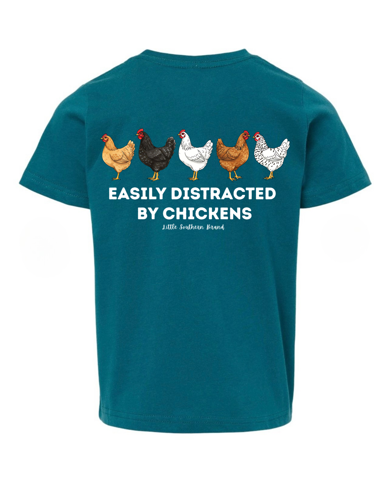Easily Distracted By Chickens - Deep Teal