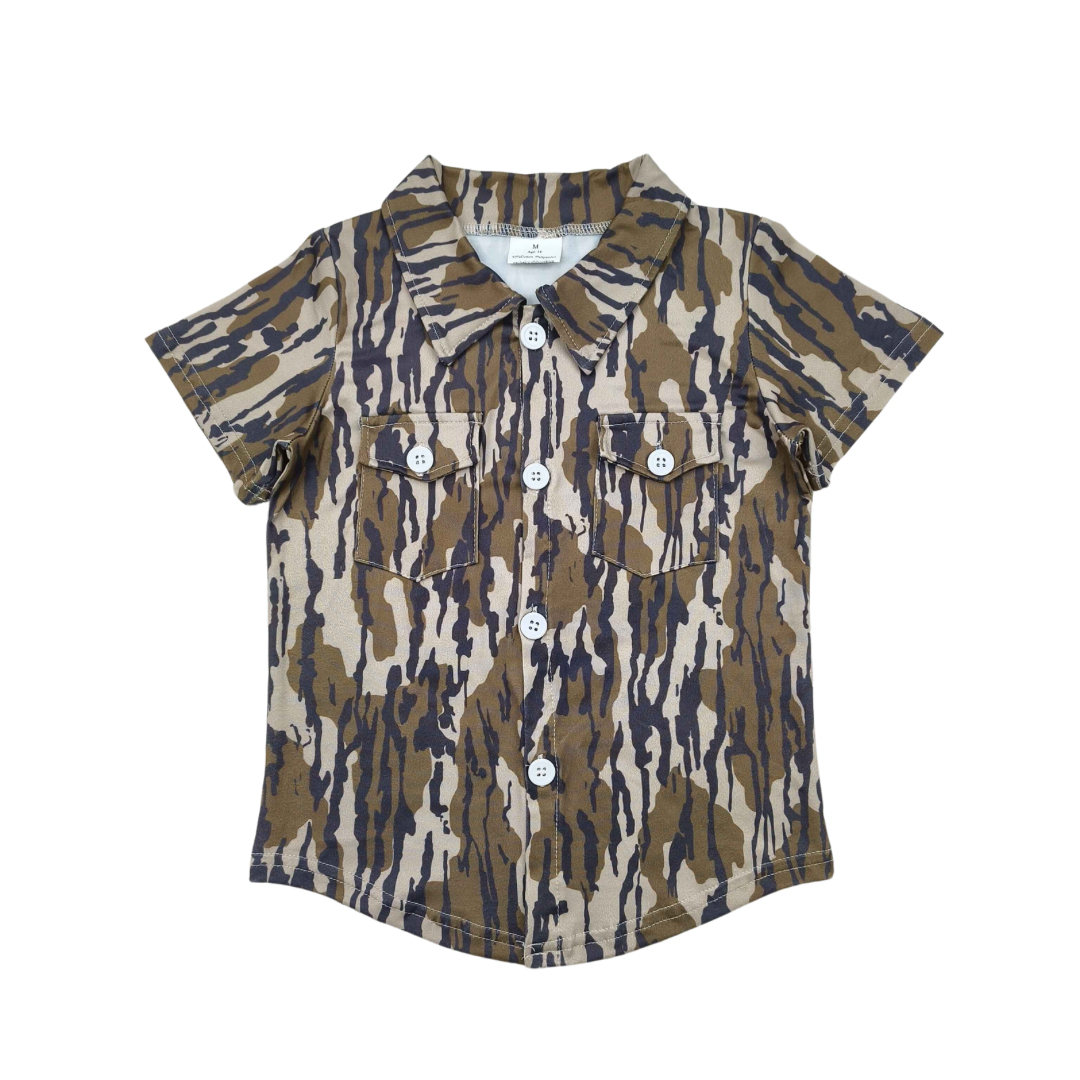 Dark Camo Button Up