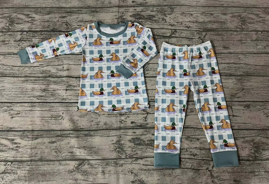Mallard Ducks white & blue Pajama set