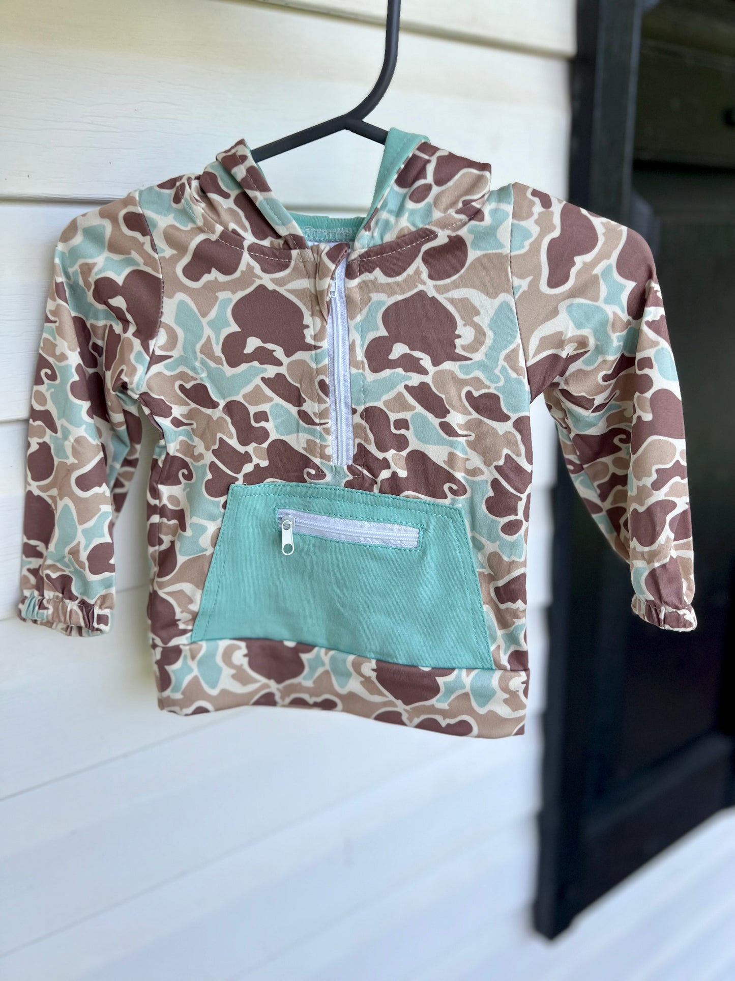 Blue Camo Zip Pullover
