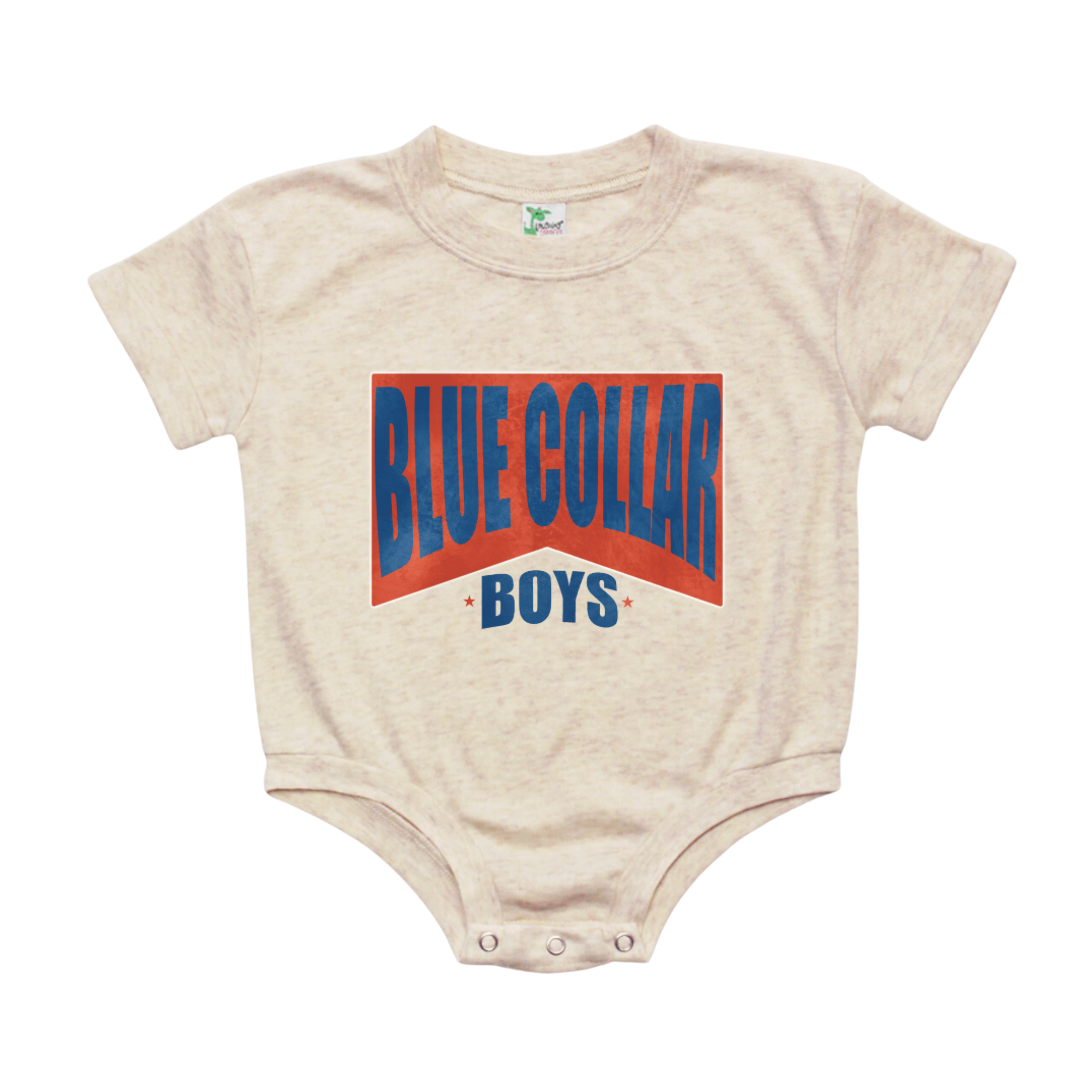 Blue Collar Boys Bubble Romper