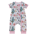 Pink Western Zippy Romper - Preorder