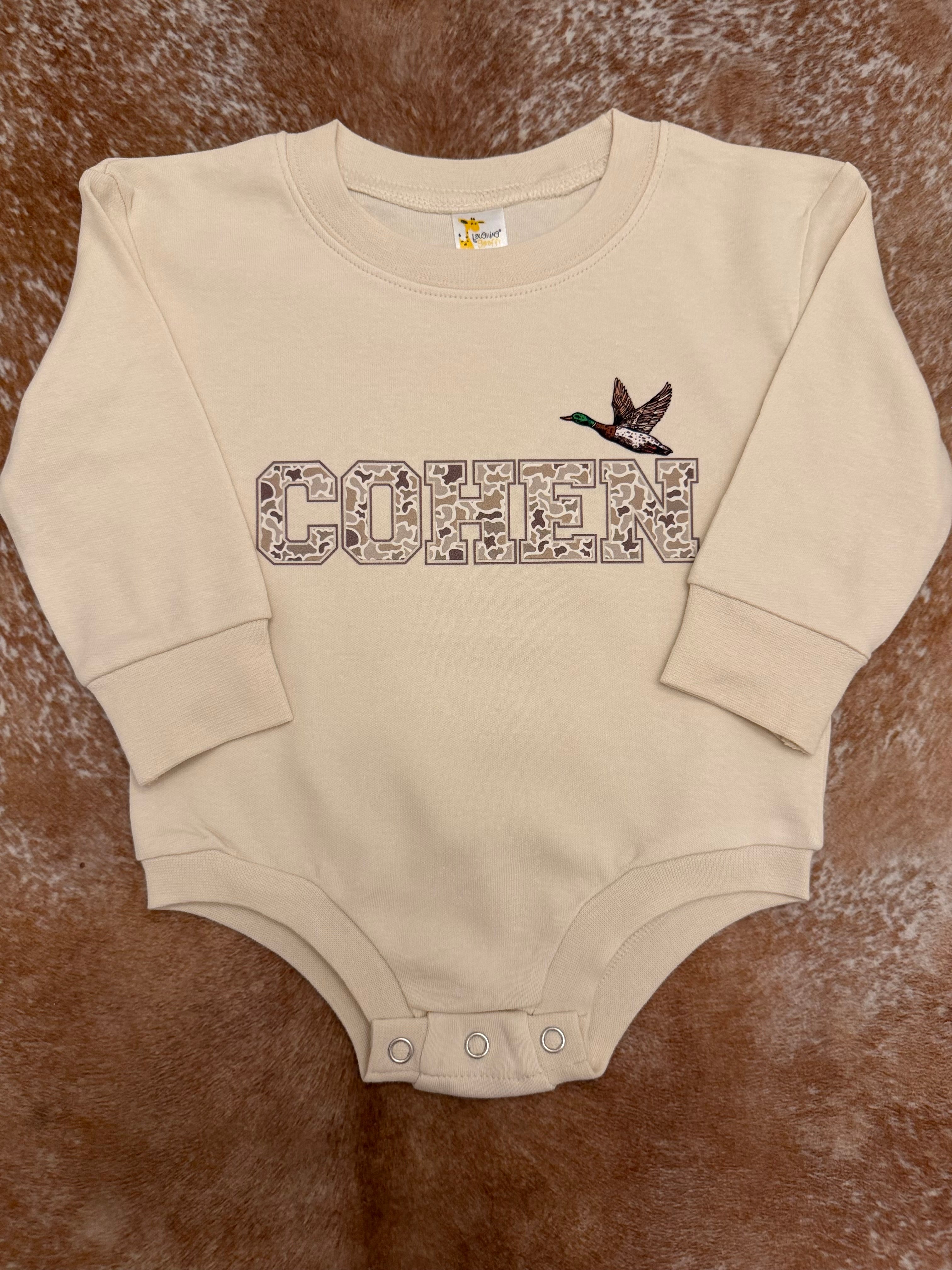 Camo Flying Mallard Name Bubble - CUSTOM