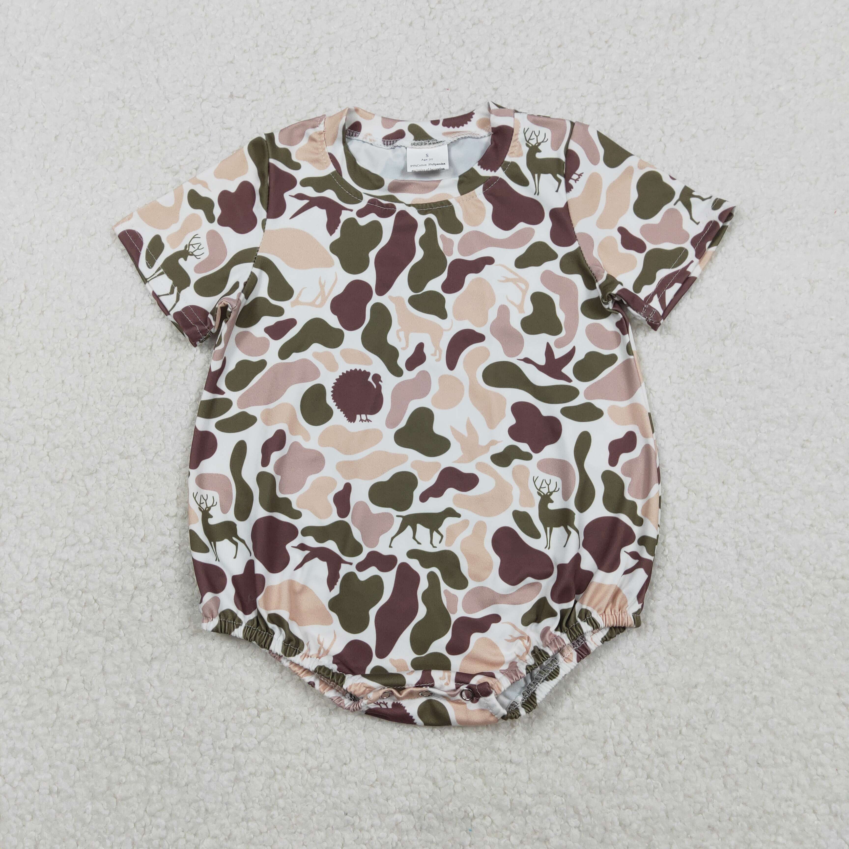 Camo Deer & Dogs Romper - Preorder