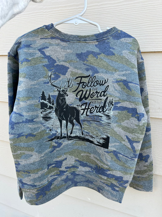 Follow The Word Crewneck - Vintage Camo