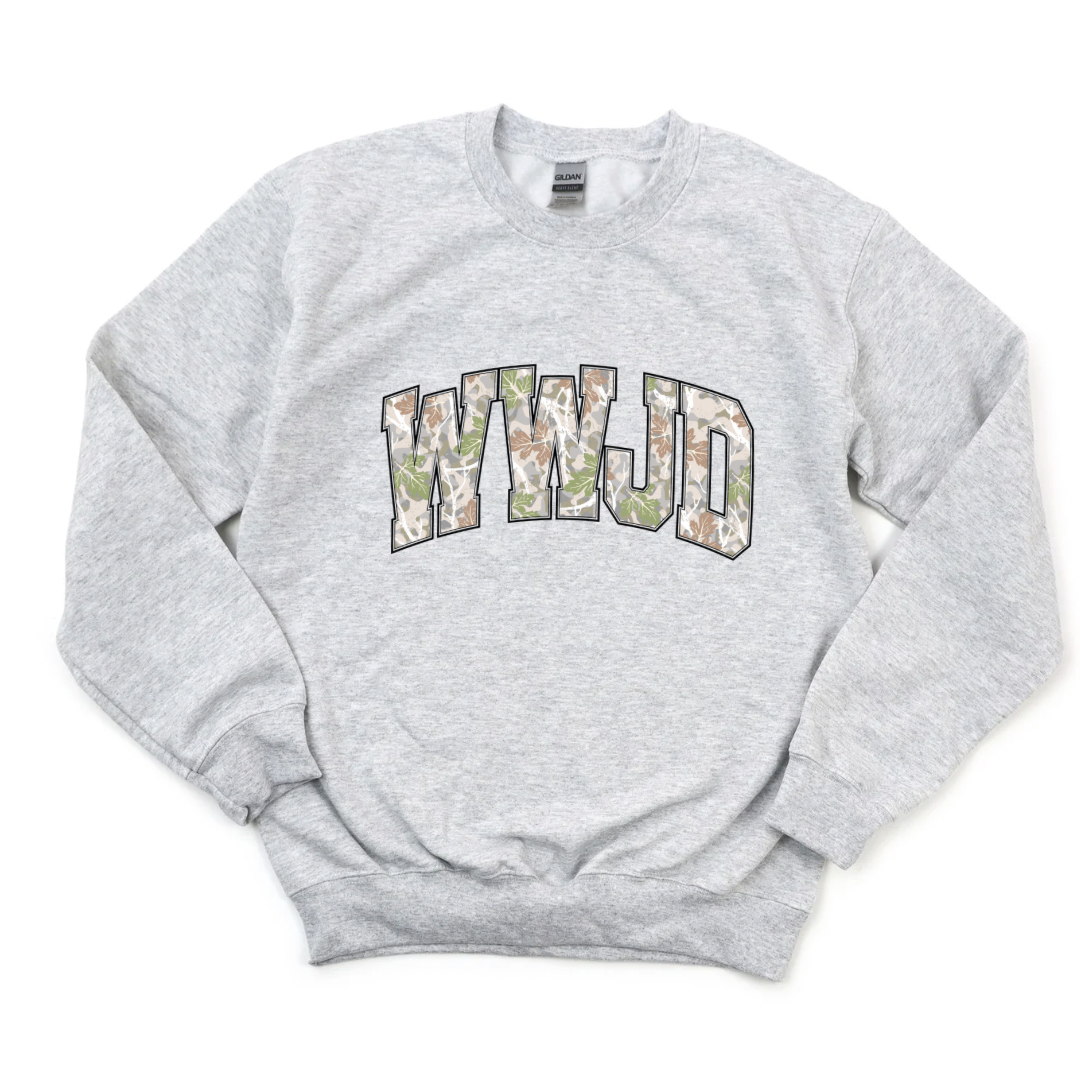Camo WWJD crewneck