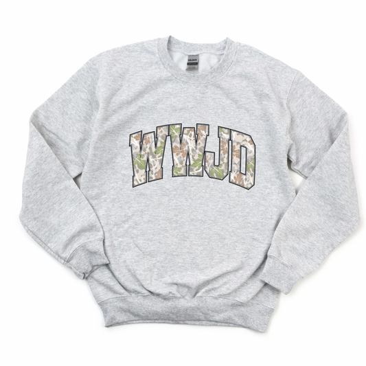 Camo WWJD crewneck - Ash