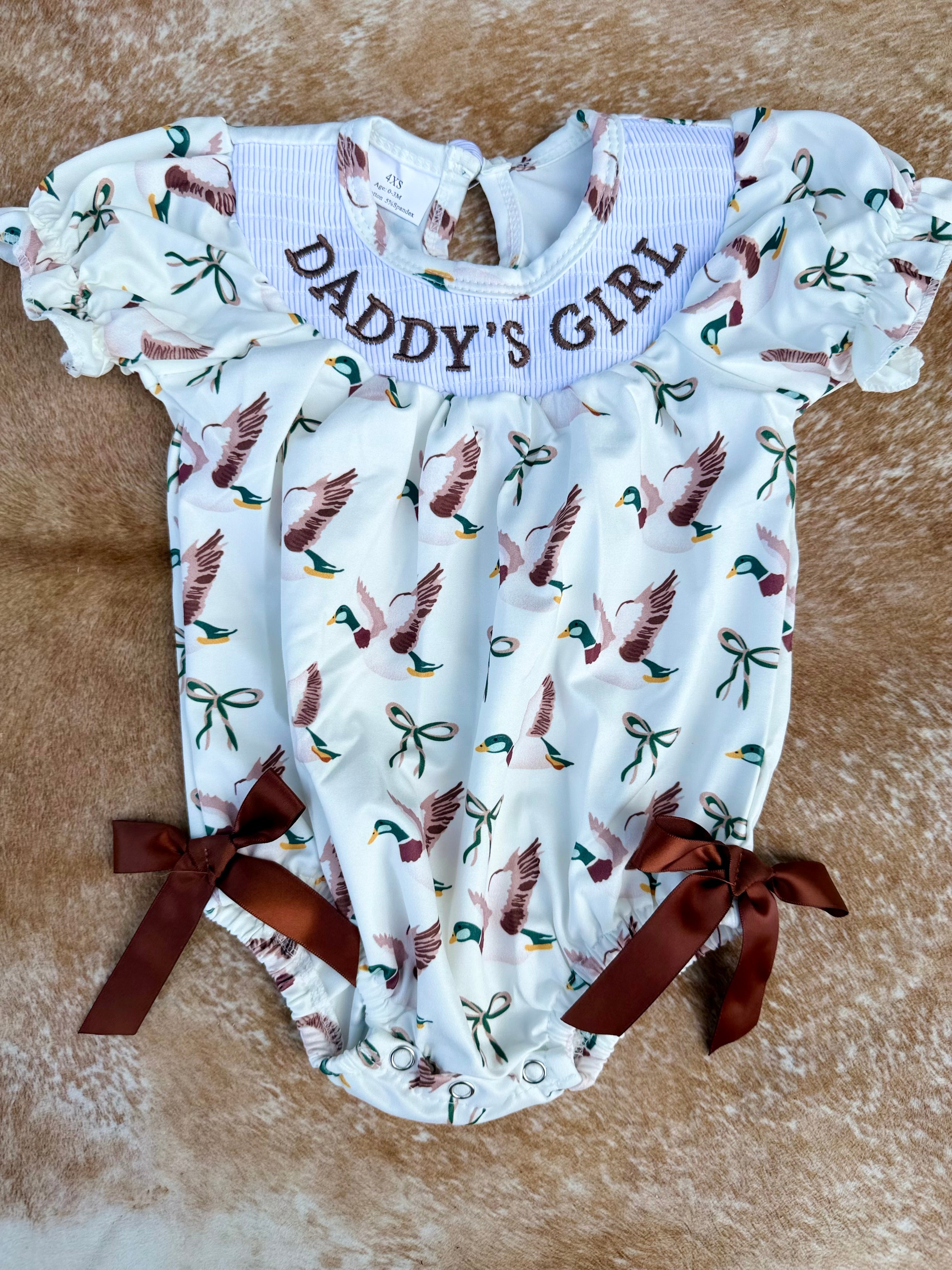 Embroidered Daddy’s Girl Duck Romper