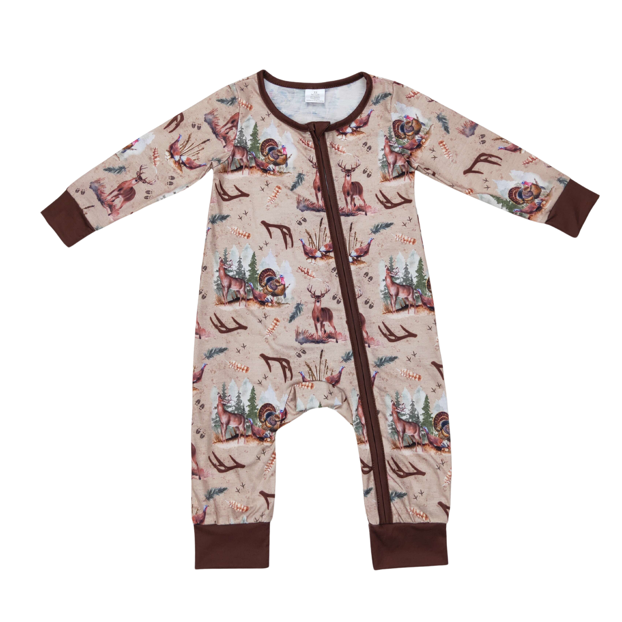 Deer & Turkey Zippy Romper - Preorder