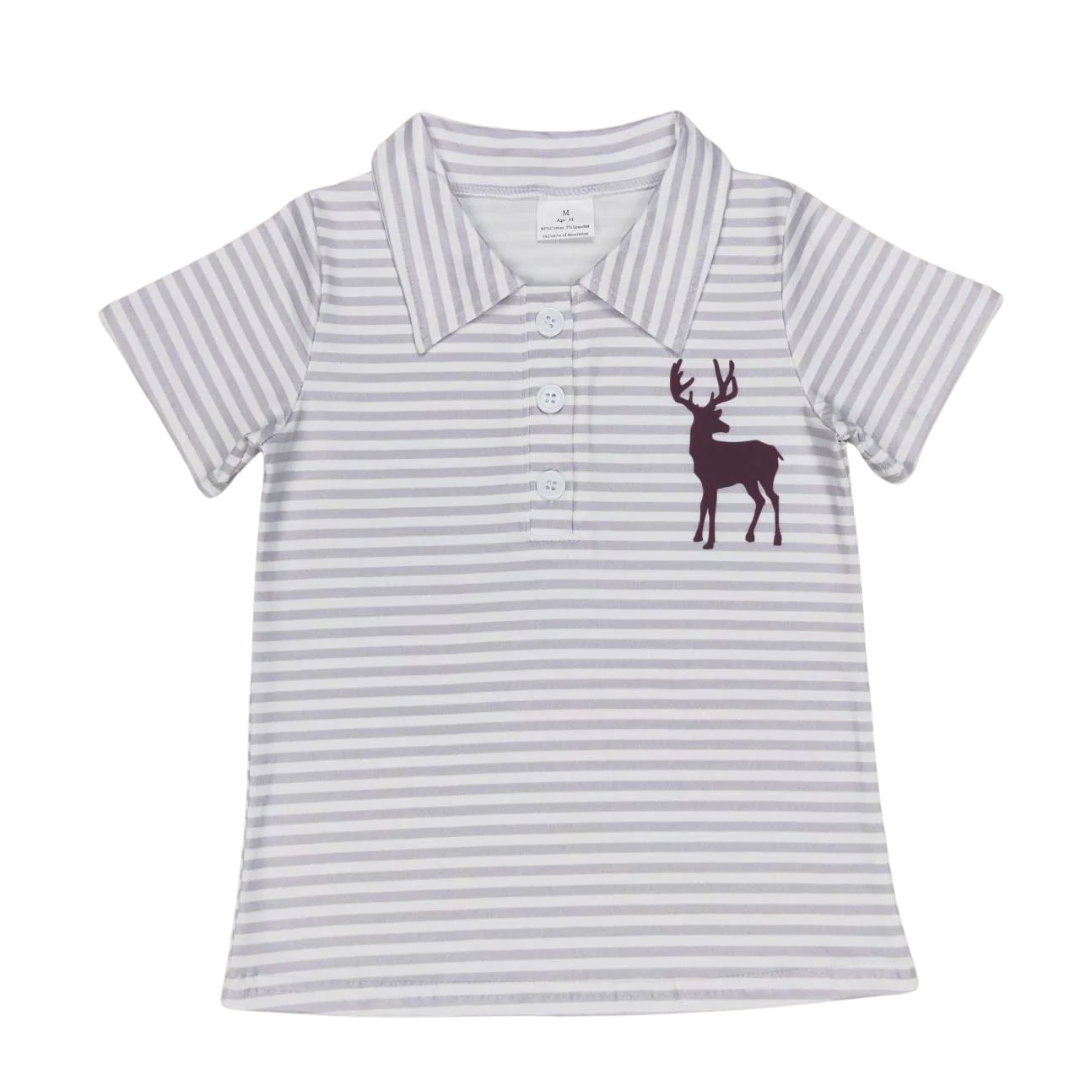 Striped Deer Polo Shirt