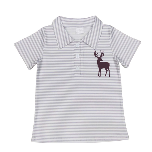 Striped Deer Polo Shirt
