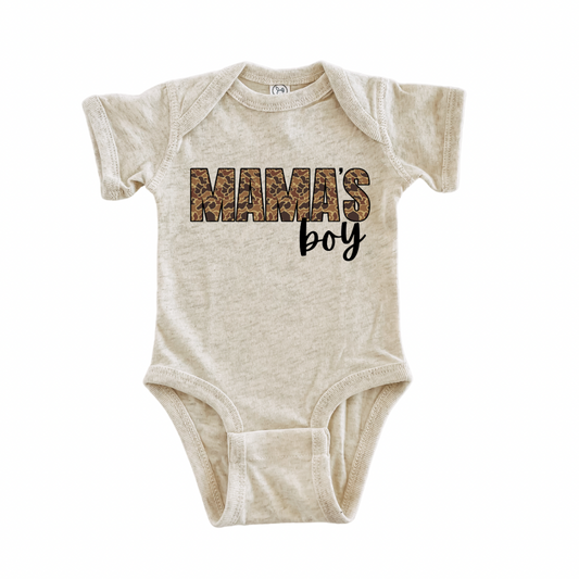Mama’s Boy Brown Camo Onesie